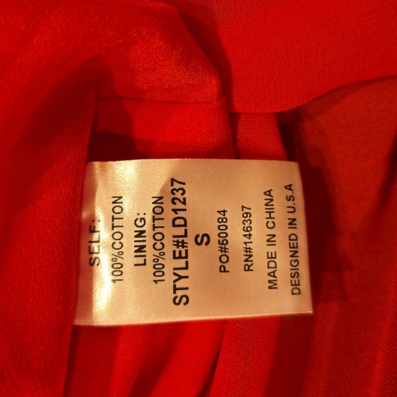 NWT Ophelia Maxi Halter Dress Red small $65 tie cutout, EB LUXE Los Angeles - Picture 8 of 9